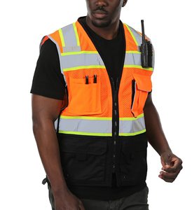 Chaleco de Seguridad para Hombre, Transpirable y Cómodo, con Tiras Reflectantes, Múltiples Bolsillos, Cremallera y Estampado - Product Image 3