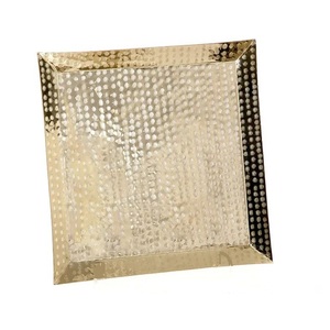 Bandeja de metal chapada en oro de aluminio para diseños decorativos de calidad duradera de mesa decorativos para cocina, hotel, restaurante - Product Image 1
