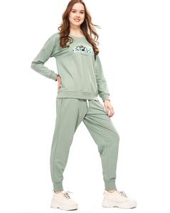 Ensemble de survêtement minimaliste pour femmes, sweat-shirt simple et pantalon de jogging, look moderne et propre, vêtements décontractés - Product Image 6