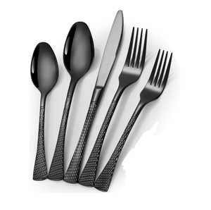 High Quality <b>Mirrored</b> Steel Dessert Spoon 5 Pieces Wedding <b>Black</b> Matte Stainless Steel Spoons Best Designer Low Price - Product Image 6