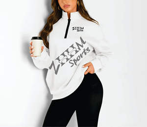 เสื้อฮู้ดแขนยาวสำหรับผู้หญิงเสื้อกันหนาวซิปครึ่งหน้าระบายอากาศป้องกันรอยยับ - Product Image 1