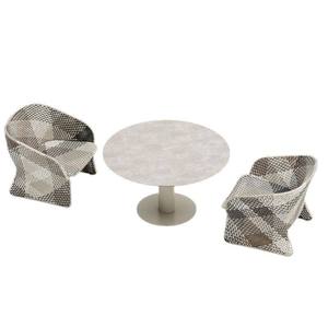 Conjunto de Mesa y Sillas Metálicas para Exteriores, Balcón, Terraza, Cafetería, Diseño Moderno y Minimalista, Resistente a la Intemperie - Product Image 3