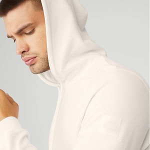 52% Airlume coton peigné et filé à l'anneau 48% polyester sweat à capuche respirant - Product Image 6