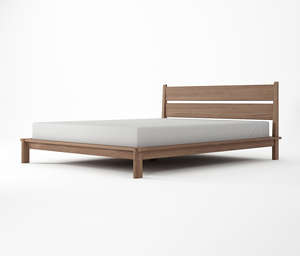 Lit Queen Size Moderne en Bois Massif Cadre en Teck Couleur Naturelle pour Hôtel Appartement et Maison Meubles de Lit - Product Image 2