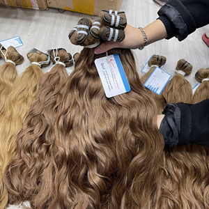 ผมเวียดนามคุณภาพสูงแบบธรรมชาติ ลอนคลื่น  แบบเส้นผมต่อแบบ Double Drawn หนา  ต่อผมแท้  สีแฟชั่น - Product Image 1