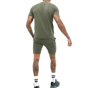 T-shirts d'été pour hommes de haute qualité, à manches courtes, coupe oversize, motif uni, séchage rapide, 100 % coton, ensemble short inclus 2026 - Product Image 4