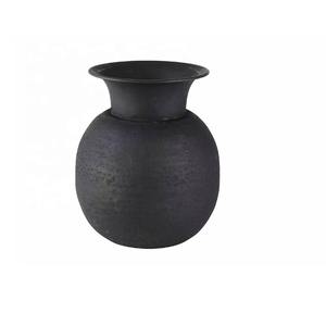 Vente chaude Moderne Noir Fer Fleur Vase Moderne En Aluminium Métal Table Vase Décoratif Maison Salon Bureau Table Décor - Product Image 4