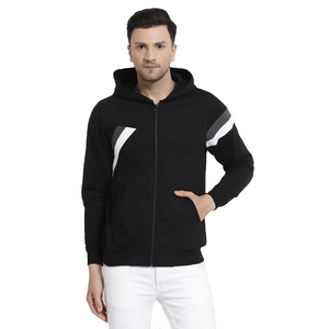 Sweat à Capuche de Couleur Unie pour Hommes Décontracté à Fermeture Éclair Top Thermique Nouvelle Mode Surdimensionné Respirant Sweats à Capuche pour Hommes - Product Image 1