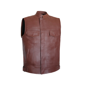 Gilet en cuir de vachette respirant conçu sur mesure pour hommes confortable hiver moto gilet de motard sans manches OEM - Product Image 1