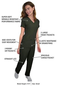 Conjuntos de uniformes médicos de manga larga para médicos y enfermeras Conjunto de Jogger de fregado de hospital Premium Algodón Poliéster al por mayor - Product Image 5