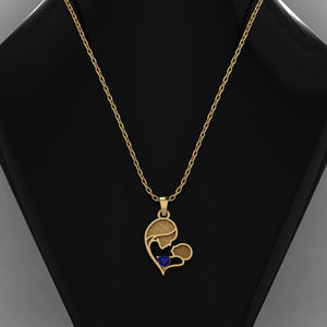 Solid 925 Silver 4mm Heart Sapphire Quartz Mother & <b>Baby</b> Blank Bezel Charm Pendant Setting Resin <b>Keepsake</b> DIY Memorial Jewelry - Product Image 6