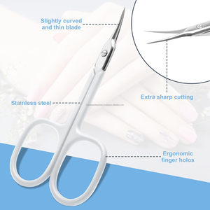 Ciseaux à cuticules blancs, lame incurvée extra fine, pointe précise, outil de beauté pour manucure et pédicure - Product Image 2