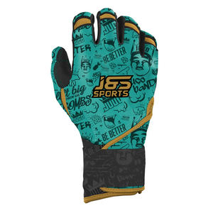 Guantes de Bateo de Béisbol y Sóftbol Personalizados para Hombre - Marca J S Sports, Cuero Premium Transpirable, Cierre de Gancho y Bucle con Puño Largo - Product Image 4