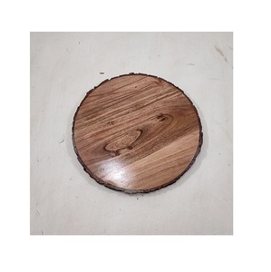 Posavasos de madera de acacia oscura, posavasos redondo cuadrado para bebidas - Product Image 1