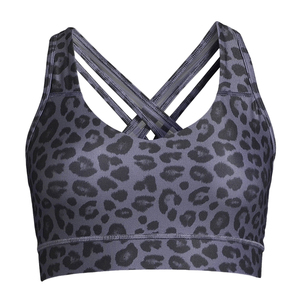 Hot Selling Seamless Cross Back Leopard Print Sports Bra Design Sportswear Gym Clothes <b>Yoga</b> Fitness Athletic Wear Ladies Tops - Product Image 4