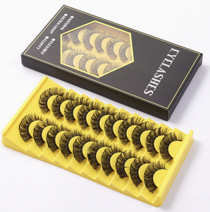Extensions de cils en faux vison avec tige en coton plastique réutilisable, noires, en gros - Product Image 2