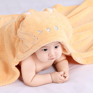 Serviettes à capuche personnalisées pour enfants en viscose biologique, motif animal (dinosaure, vache, ours), serviettes <span class=keywords><strong>de</strong></span> plage, serviettes d'emmaillotage pour bébé - Product Image 5