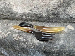 Ensemble de couverts en corne indienne, poli, corne naturelle, ustensiles de table, cuillères de service, écologiques, design personnalisé, haute qualité - Product Image 2