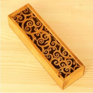 Boîte à crayons en bois boîte vide stylo de bureau étudiant organisation école bureau boîte-cadeau - Product Image 4