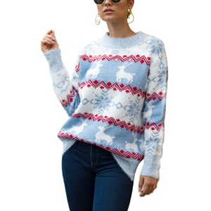 High Quality Women's Pullover Sweater 20% Cotton Blend Autumn/Winter Print Loose Fit - Product Image 4