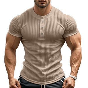 เสื้อผู้ชายขนาดใหญ่พิเศษสไตล์ Henley ทันสมัยดูหรูหราสำหรับใส่ทำงานและพักผ่อน - Product Image 4