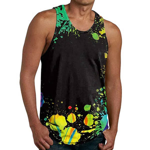 เสื้อกล้ามคอตตอนสำหรับผู้ชายเสื้อกล้ามออกกำลังกายเล่นฟิตเนสพิมพ์ลายได้ตามต้องการ - Product Image 4