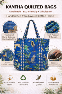 Sac fourre-tout matelassé Kantha, coton fait main, couleur unie, été, épaule ouverte, transport, shopping, voyage, vente en gros - Product Image 6