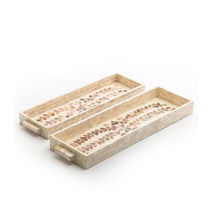 Design classique vaisselle de table rotin chocolat plateau de service meilleure qualité MOP rotin chocolat plateau de service au prix le moins cher - Product Image 3