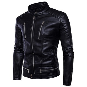 Fashionable Customized Brown <b>Sheepskin</b> Leather Vintage Windproof Eco-Friendly Genuine Leather Bomber <b>Jacket</b> for Men - Product Image 6