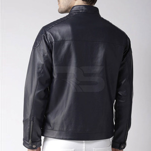 Veste en cuir pour hommes de haute qualité Couleurs personnalisées Col montant pour l'hiver-Disponible en gros - Product Image 4