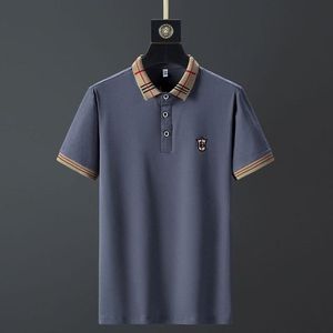 Wholesale 100% Cotton Men's Half Sleeve Pullover for Shirt Custom Anti-Wrinkle Solid Color Knitted <b>Smart</b> Casual - Product Image 4