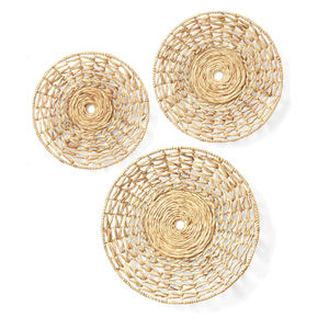 Accessoires artisanaux pour décorer les murs, art mural suspendu en jacinthe d'eau, décoration murale en fibre naturelle - Product Image 2