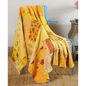 Colorful Khambadiya Patchwork Throw Handmade From 100% Cotton Eco-Friendly Modern for Sofa Bed and Home Decor at Good Price - Product Image 3