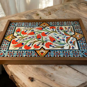 Bandeja de Servicio de Diseño con Recubrimiento de Esmalte de Madera MDF, Bandeja de Mesa de Alta Calidad para Hoteles y Restaurantes - Product Image 1