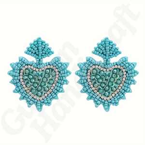 Handcrafted Boho-Chic Stainless Steel Heart <b>Dangle</b> <b>Earrings</b> Floral Design for Everyday Casual Wear and Parties - Product Image 6