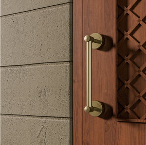 Poignée de porte minimaliste moderne en laiton massif-Quincaillerie de porte d'entrée simple et élégante pour bâtiments contemporains ou commerciaux - Product Image 1