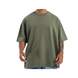 Camiseta Extra Grande de Algodón 100% Teñido Liso para Hombre, Ropa Casual Cómoda para el Estilo Diario - Product Image 6