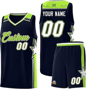 Uniforme de basket-ball personnalisé imprimé équipe et numéro ensemble de haut de basket-ball et short pour hommes/jeunes industrie du sport - Product Image 1