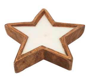 Bougie en bois étoile bol pièce maîtresse bol de pâte en bois pour bougies bol de bougie de pâte en bois décoratif - Product Image 1