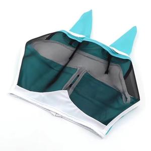 Masque d'été respirant pour chevaux avec oreilles et nez Couverture complète Protection UV Mesh Outdoor Riding Horse Accessories culottes - Product Image 3