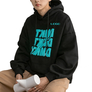 Vente en gros 100% coton Sweat à capuche d'hiver surdimensionné pour hommes avec logo personnalisé imprimé en 3D avec pour impression bouffante et col à capuche - Product Image 2