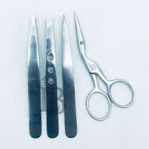 Pince à épiler de luxe pour sourcils en acier inoxydable, ciseaux à ongles à ressort, logo personnalisé gratuit, pince à épiler droite, emballage personnalisé, vison - Product Image 1