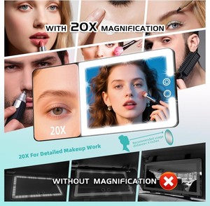 Xe Sun Visor Vanity gương với đèn & 20x Độ phóng đại, LED Light Up gương trang điểm cho Sun Visor - Product Image 3