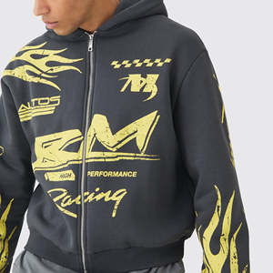 Chándal bordado de algodón lavado ácido proveedor OEM logotipo personalizado hombres conjunto de dos piezas etiqueta privada a granel al por mayor disponible - Product Image 4