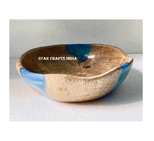 Cuenco de madera y Resina 100% de nuevo diseño para cocina y mesa, cuenco para servir comida, cena, tamaño personalizado, forma redonda, gran oferta - Product Image 6