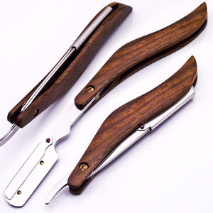 Navaja de Afeitar Profesional con Cuchilla Intercambiable en Oferta, Cuchilla de Acero Inoxidable de Bajo Precio con Mango de Madera - Product Image 1