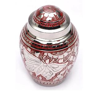 Urna de cremación de latón de cúpula superior de alta calidad con Peltre grabado y urnas funerarias de Metal con acabado de Color púrpura para cenizas humanas - Product Image 2