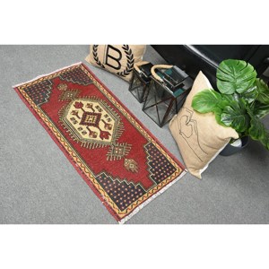 Large Area Turkish <b>Rug</b> Traditional Red <b>Black</b> Kilim 1.6 X 3.3ft Wool Latex Puzzle Patchwork Rectangle Hallway for Room Decor - Product Image 4
