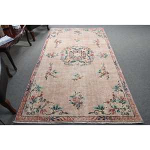 Vintage turc 4x8.6ft grand tapis classique Beige vert Patchwork Design laine matériel Latex Rectangle couloir pour la décoration de la chambre - Product Image 1