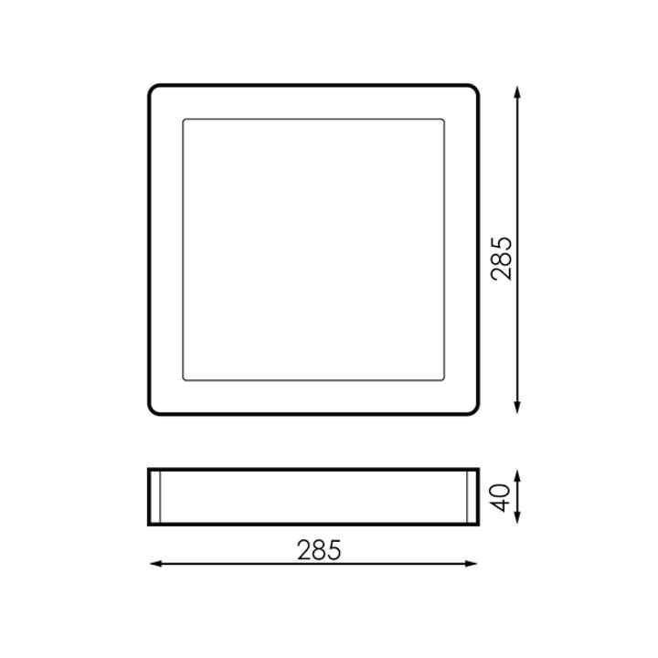 LEDUNI 25W Downlight Ceiling Surface LED Square 2500LM Color Warm White 3000K 120° Angle IP40 OPAL Aluminum 300*300 SMD2835 Led